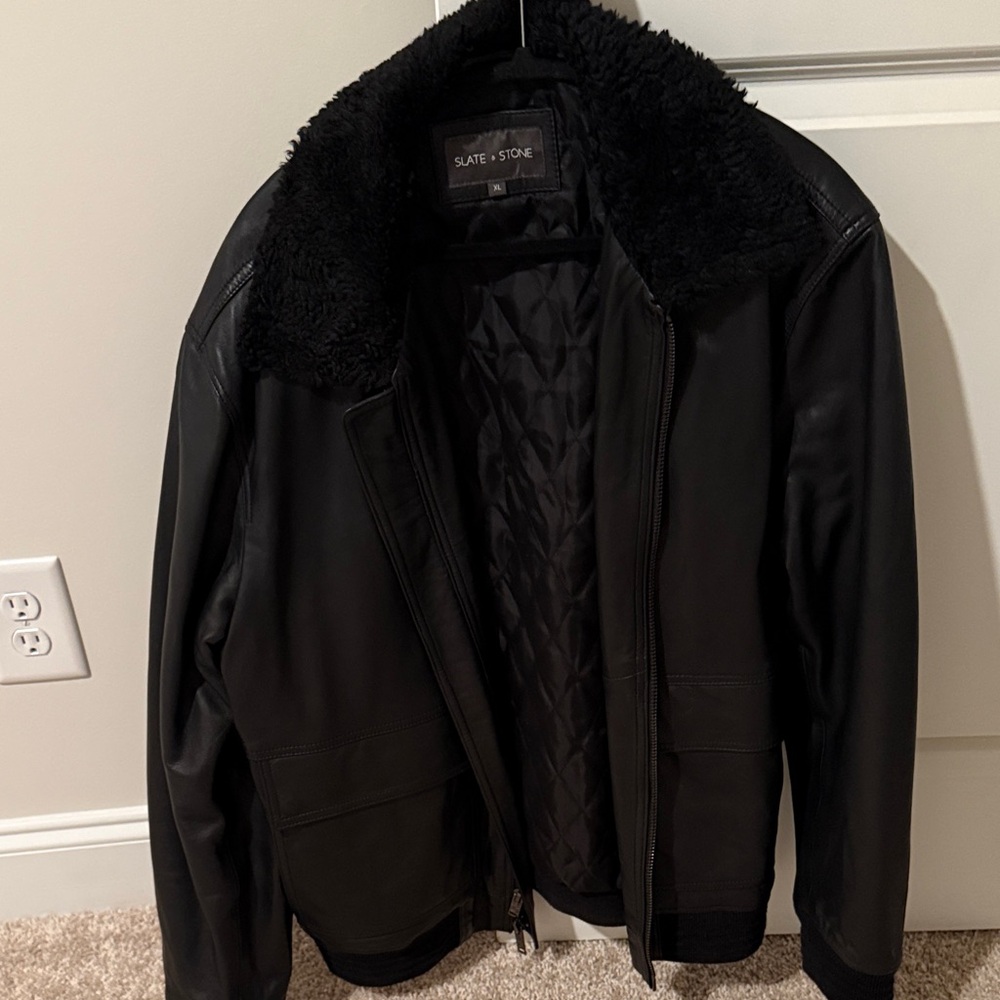 Slate & Stone Black Bomber Jacket